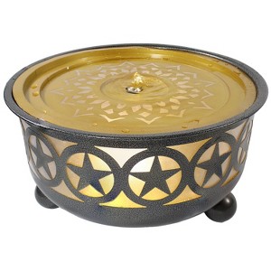 Sunnydaze All Star Galvanized Iron Bowl Fountain with LED Lights -  25.25" Diameter x 14.25" H - 1 of 4