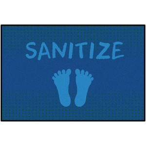 Carpets for Kids Blue Stand & Sanitize Classroom Rug 3' x 4' 6" Rectangle - 1 of 4