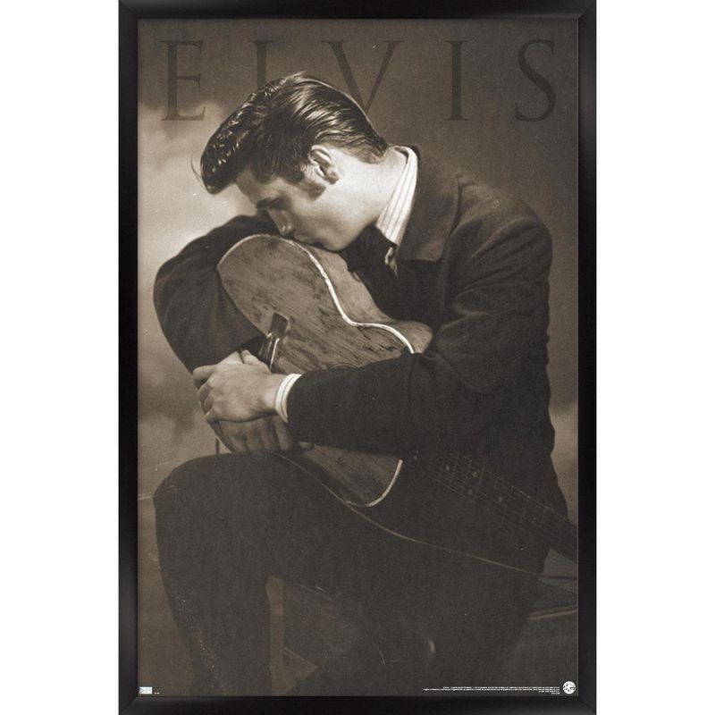 Trends International Elvis Presley - Sepia Guitar Framed Wall Poster Prints, 1 of 7