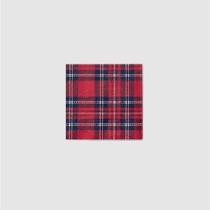 Draper James x Coterie Plaid Cocktail Napkins (25 per pack) - 1 of 3