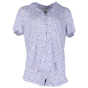 Sleep Junkie Women's Ditsy Floral Notch Collar Short Sleeve and Shorts Set - 1 of 4