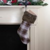 Northlight 18" Brown and White Buffalo Plaid Christmas Stocking - 2 of 4
