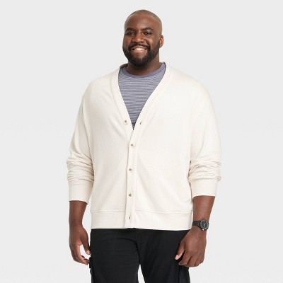 Men's Big & Tall V-neck French Terry Cardigan - Goodfellow & Co