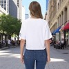 Anna-Kaci Women's Cropped Flag Graphic Tee with Short Sleeves and Crew Neckline - 4 of 4