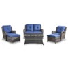 POCASSY 6 Piece Patio Furniture Set, All Weather Wicker Rattan Patio Lovseat Sofa Set with Wicker Patio Chair, Coffee Table and Ottoman - 2 of 4