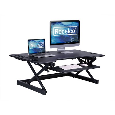 Photo 1 of 46 Adjustable Height Standing Desk Converter Black - Rocelco 23.1 x 46 x 5 inches
