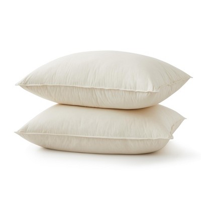 Standard Classic Organic Cotton Down Feather Pillows Set