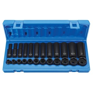 Grey Pneumatic 3/8in Drive Standard & Deep Length Fractional Set 24pc Model 1224RD - 1 of 1