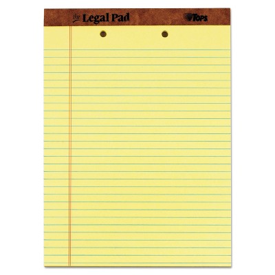 Tops The Legal Pad Ruled Perf Pad Legal/wide 8 1/2 X 11 3/4 Canary