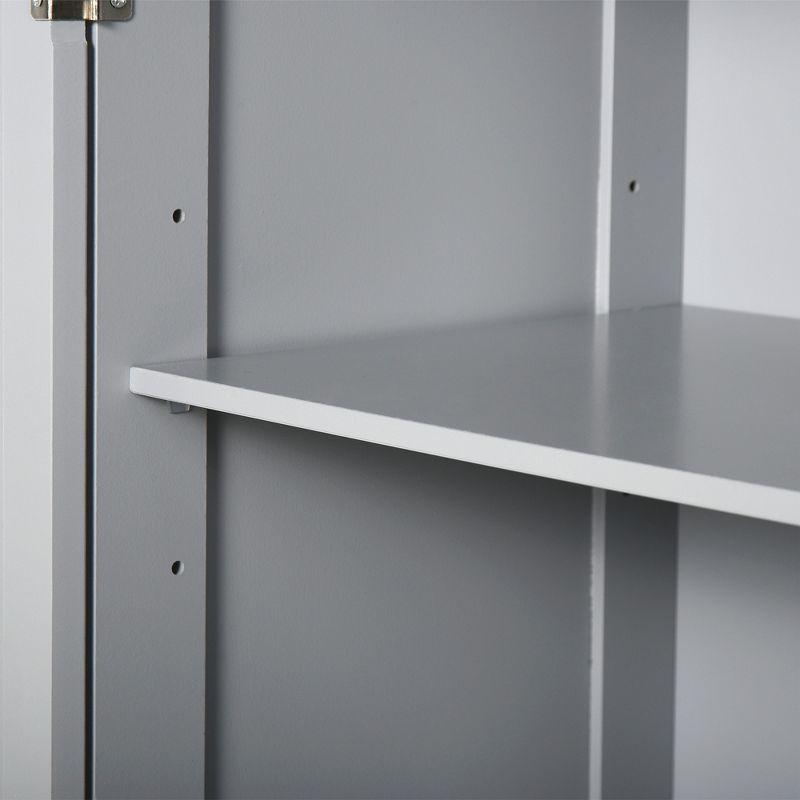 kleankin Freestanding Bathroom Storage Cabinet Organizer Floor Tower with 2 Doors, 2 Drawers and Adjustable Shelf, 5 of 9