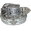 CTM Women's Fleur de Lis Studded Rhinestone Belt - 4 of 4