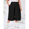 Women's Plus Size Palazzo Pants Wide Leg Smocked Waist Casual Loose Pants with Pockets - 2 of 4