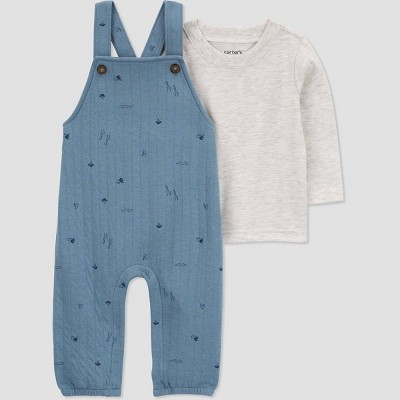 Image of Carter's Just One You® Baby Boys' Quilted Undershirt & Bottom Set - Blue/Gray Newborn