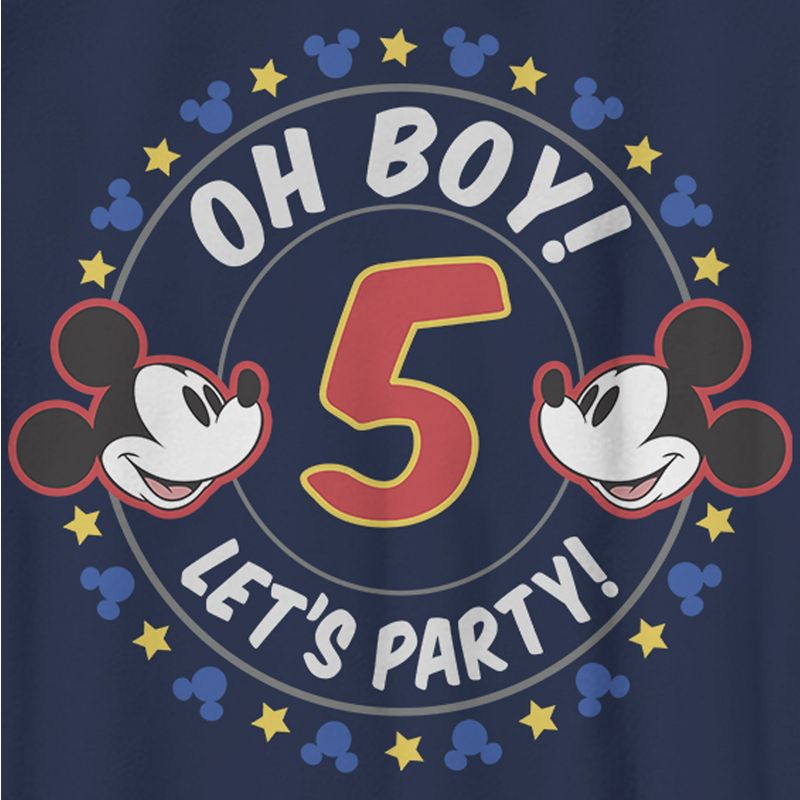 Boy's Mickey & Friends 5th Birthday Oh Boy Let's Party Mickey T-Shirt, 2 of 5
