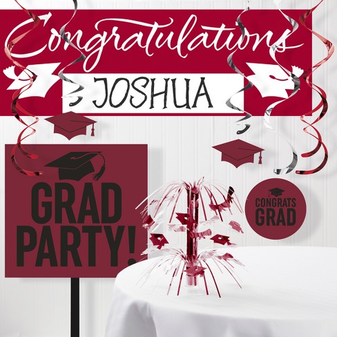 Burgundy Graduation Decorations Kit