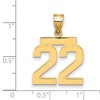 Black Bow Jewelry 14k Yellow Gold, Athletic Collection Medium Polished Number 22 Pendant - 2 of 3