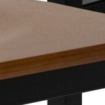 cherry wood seat/black metal frame