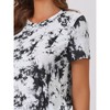 cheibear Women's Tie Dye Short Sleeves Sleepshirt with Shorts Lounge Sleepwear Pajama Set - 4 of 4