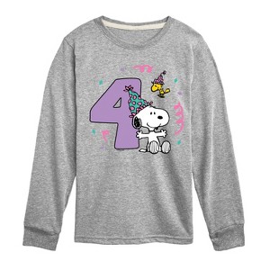 Boys' - Peanuts - Snoopy and Friends Birthday Long Sleeve Graphic T-Shirt - 1 of 4