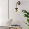Poloma 8" Wall Sconce (Set of 2) - SCN4100 - Dark Walnut/Brass - Safavieh - 2 of 4