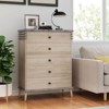 Costway 5-Drawer Dresser Farmhouse Chest of Drawers with Rubber Wood Legs Anti-tipping Kit - 4 of 4