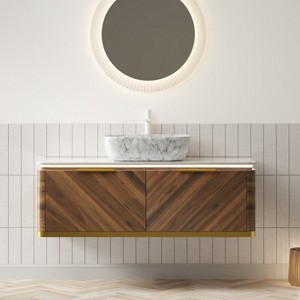 GDFStudio Alejandro Modern Bathroom Vanity with Sintered Stone Countertop and Ceramic Vessel Sink - 1 of 4