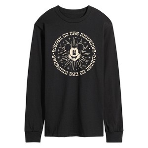 Men's - Disney - Mickey Listen To The Universe Long Sleeve Graphic T-Shirt - 1 of 3