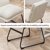 HDZNVF Set of 2 Upholstered 26 inch Counter Height Vanilla White Stools - 4 of 4