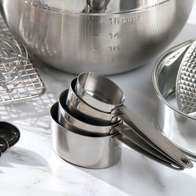 Cuisipro Silver Stainless Steel Measuring Cup Set, 4 Piece