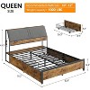Acekool Full Bed Frame with Charging Station and Storage Headboard, Platform Bed with Under-Bed Drawers, No Box Spring Needed, Sturdy and Quiet - 2 of 4