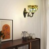 YIYIBYUS 1-Light Retro Tiffany Style Wall Sconce with Stained Glass Shades - 3 of 4