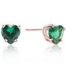 Pompeii3 1Ct Emerald Heart Studs in 14k White, Yellow, or Rose Gold Earrings - 2 of 3