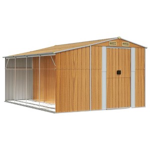 vidaXL - Garden shed/Outdoor shed Metal Storage/Light Brown Galvanized Steel with Ample Storage & Ventilation - 1 of 4