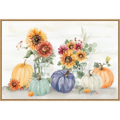 Amanti Art Autumn Ramble VI Navy by Katrina Pete Canvas Wall Art Print Framed 33-in. x 23-in.