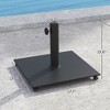 Square Patio Umbrella Base, 29 lbs Metal Umbrella Stand Base with Adjustable Foot Pads, Heavy Duty Patio Umbrella Holder for 1.5"/1.9" Umbrella Poles - 3 of 4