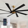 Siljoy 78-In Real Wood Blade Ceiling Fan Light with No Lights (Gold and Black Color with 8 Big Blades) for Bedroom  Living Room and Kitchen - 3 of 4