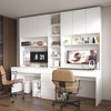 Famapy White Double - Sided Computer Desk with Hutch,Study Desk with Drawers,Spacious Collaborative Workstation for Home Office & Study Room - 3 of 4