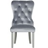 Passion Furniture Geneva Silver Champagne Velvet Upholstered Arm Chair (Set of 2) - image 2 of 4