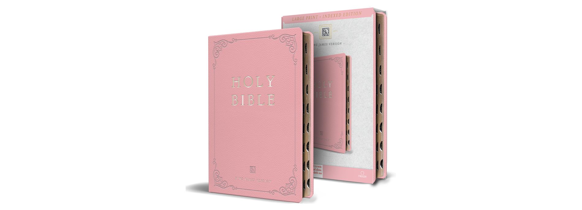 KJV Holy Bible, Large Print Handy Size Format, Pink Premium Imitation Leather with Ribbon Marker, Red Letter, Thumb Index - by  King James Version