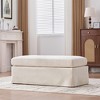 TiramisuBest Modern Upholstered Chenille Ottoman,46" Square Footstool with Sturdy Metal Legs for Living, Bedroom, Entryway, and Office, Beige - 4 of 4