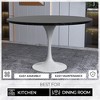 LeisureMod Verve Mid-Century Modern Table with a 48" Round MDF Tabletop and White Steel Pedestal Base for Kitchen and Dining Room - 4 of 4