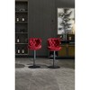 Velvet Bar Stools Set of 2 with Adjustable Height, 360° Swivel, Footrest, and Metal Legs for Kitchen, Dining, or Bar - 3 of 4
