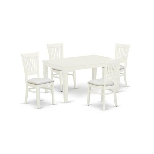 East West Furniture,5-Pc Wood Dining Table Set With 4 Kitchen Chairs - 1 of 4