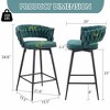 QingMoon Swivel Bar Stools Set of 2, Linen Upholstered Barstools, Modern Counter Height Chairs with Adjustable Non-Slip Foot Mat for Kitchen Island - 4 of 4