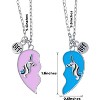 2 Pieces Half Heart Bff Necklace Friendship Necklace for Women Men Friends Birthday Gifts - 4 of 4