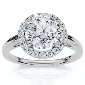 Pompeii3 Certified 1 3/4Ct Halo Round Cut Diamond Engagement Ring 14k Gold Lab Created - 1 of 4