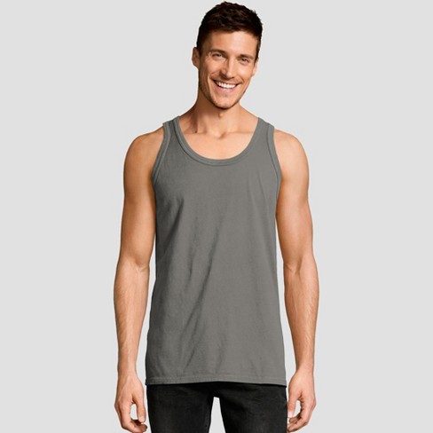 Hanes Men's 1901 Garment Dyed Tank Top - Gray M : Target