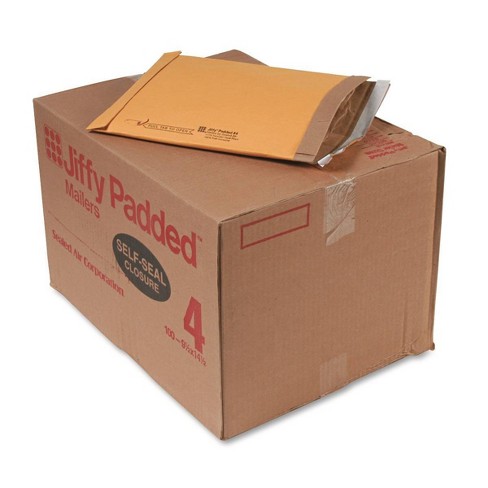 Sealed Air Jiffy Padded Self Seal Mailer, #4, 9 1/2 x 14 1/2, Natural Kraft, 100/Carton (67320) - image 1 of 4