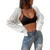 Women's Long Sleeve Open Front Cardigan Drop Shoulder Knit Bolero Shrug Sweater Cardigan for Outerwear - 2 of 4