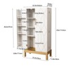 ChicFurnit Decorative Storage Cabinet Tall Pantry with Adjustable Shelves and Gold Legs for Kitchen, White, 44.10"*14.60"*7.30" - 3 of 4